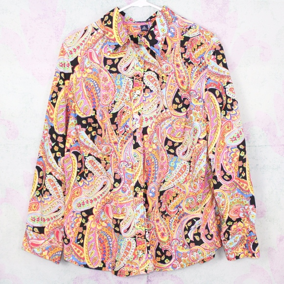 Chaps Tops - Chaps By Ralph Lauren Paisley Button Down Shirt